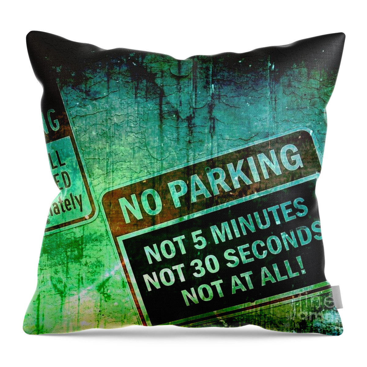 No Parking Throw Pillow featuring the photograph No Parking by Claudia Zahnd-Prezioso