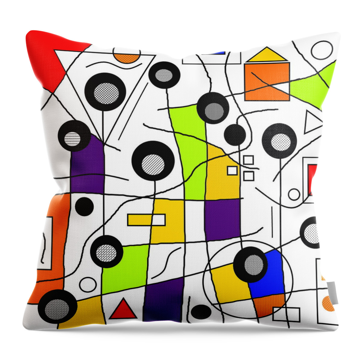 Red Throw Pillow featuring the digital art No Rhythm by Designs By L