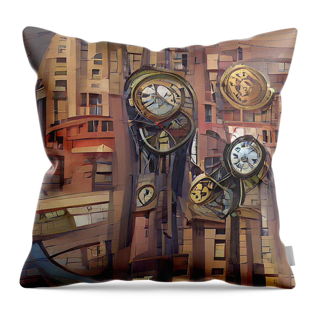 Richard Reeve Throw Pillow featuring the digital art No Time Left by Richard Reeve