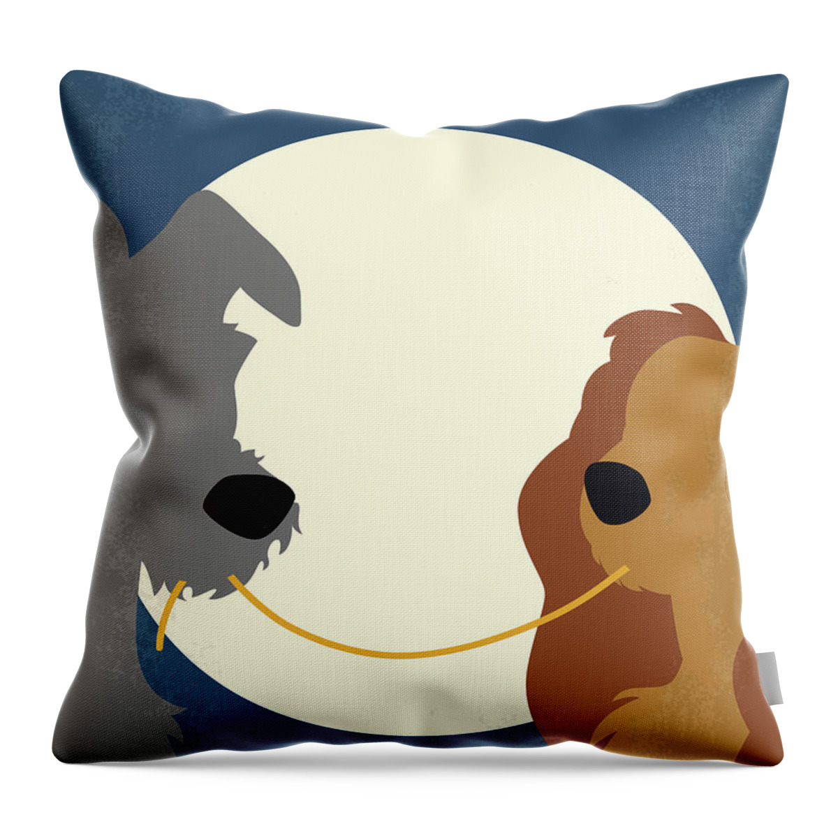 Lady And The Tramp Throw Pillow featuring the digital art No1194 My Lady and the Tramp minimal movie poster by Chungkong Art