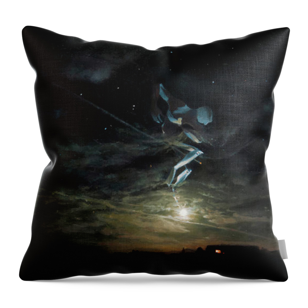 Nocturne Throw Pillow featuring the painting Nocturne by Guy Kinnear