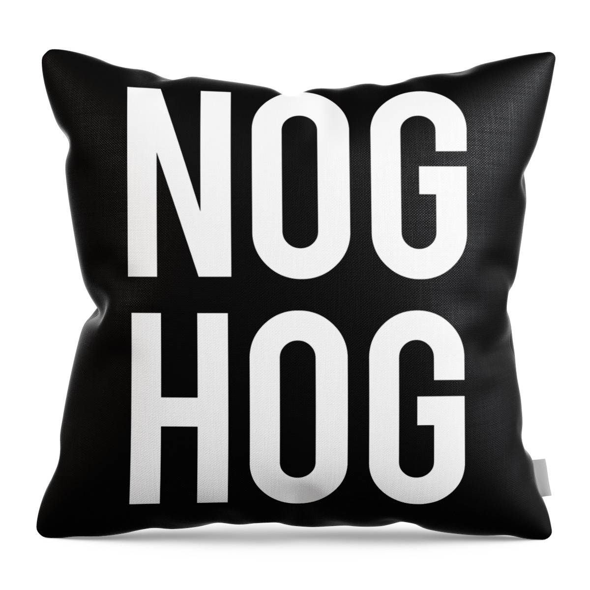 Christmas 2023 Throw Pillow featuring the digital art Nog Hog Funny Eggnog by Flippin Sweet Gear