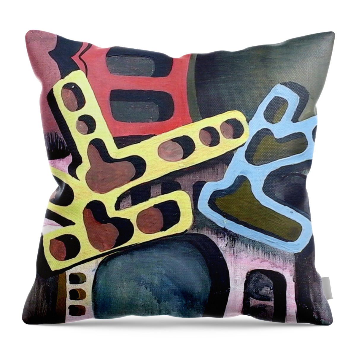 Nonobjective Throw Pillow featuring the painting Nonobjective-700107 by Sam Sidders