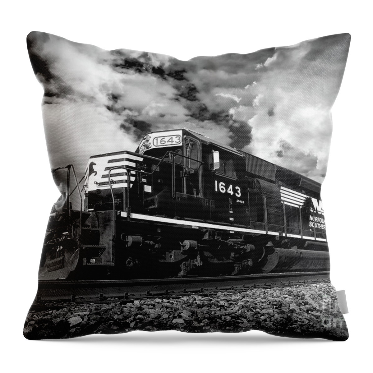 Train Throw Pillow featuring the photograph Norfolk and Southern Train by Shelia Hunt