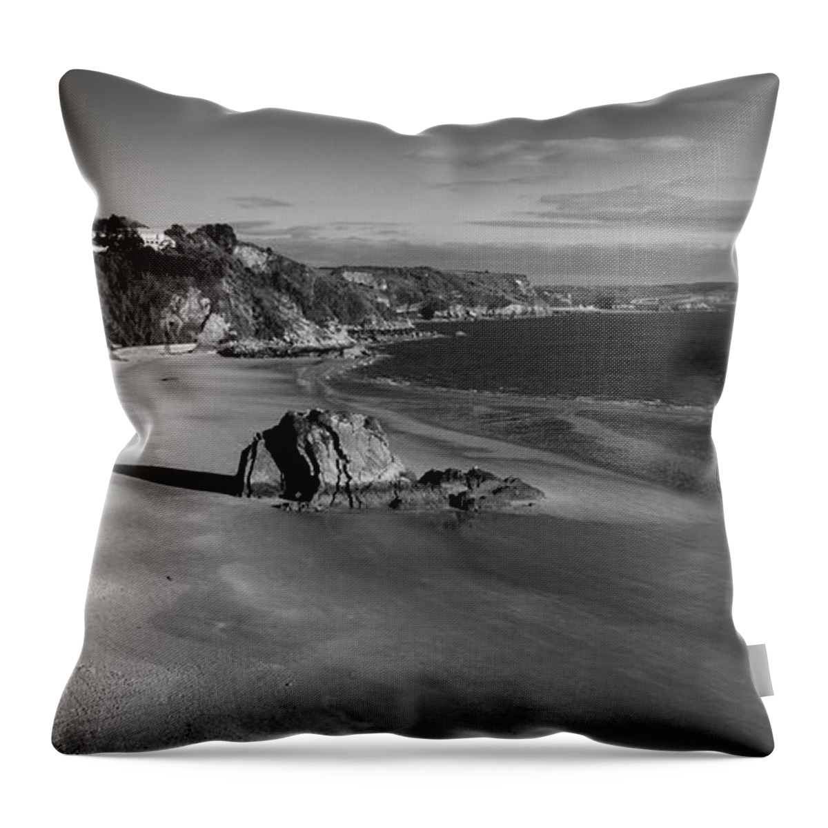 Britain Throw Pillow featuring the photograph North Beach, Tenby by Seeables Visual Arts