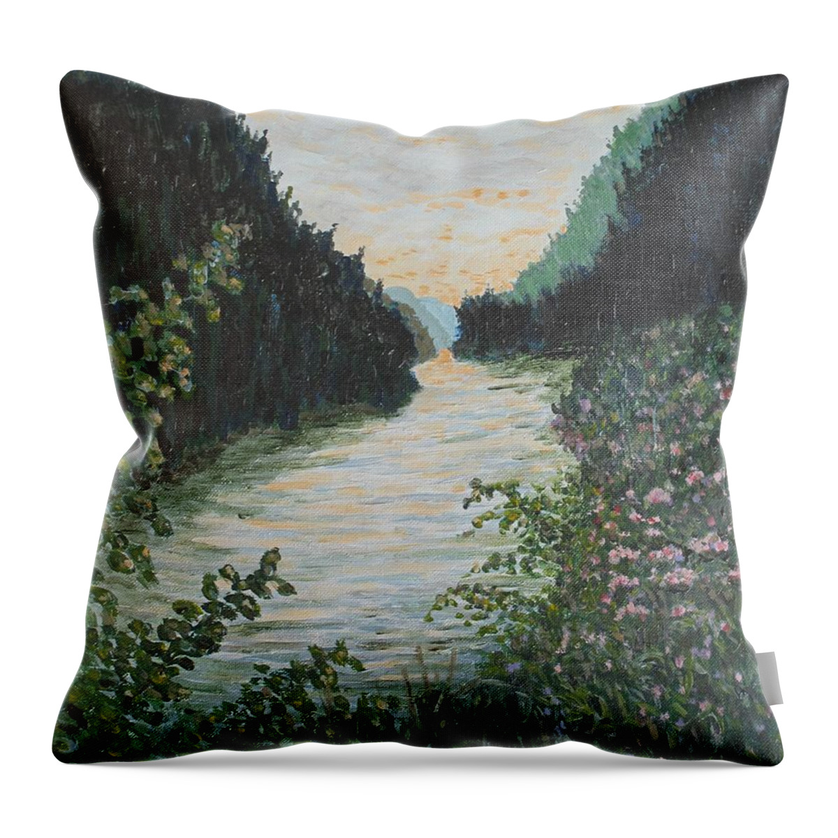 Agawa Canyon Throw Pillow featuring the painting North of Sault Ste. Marie by Ian MacDonald