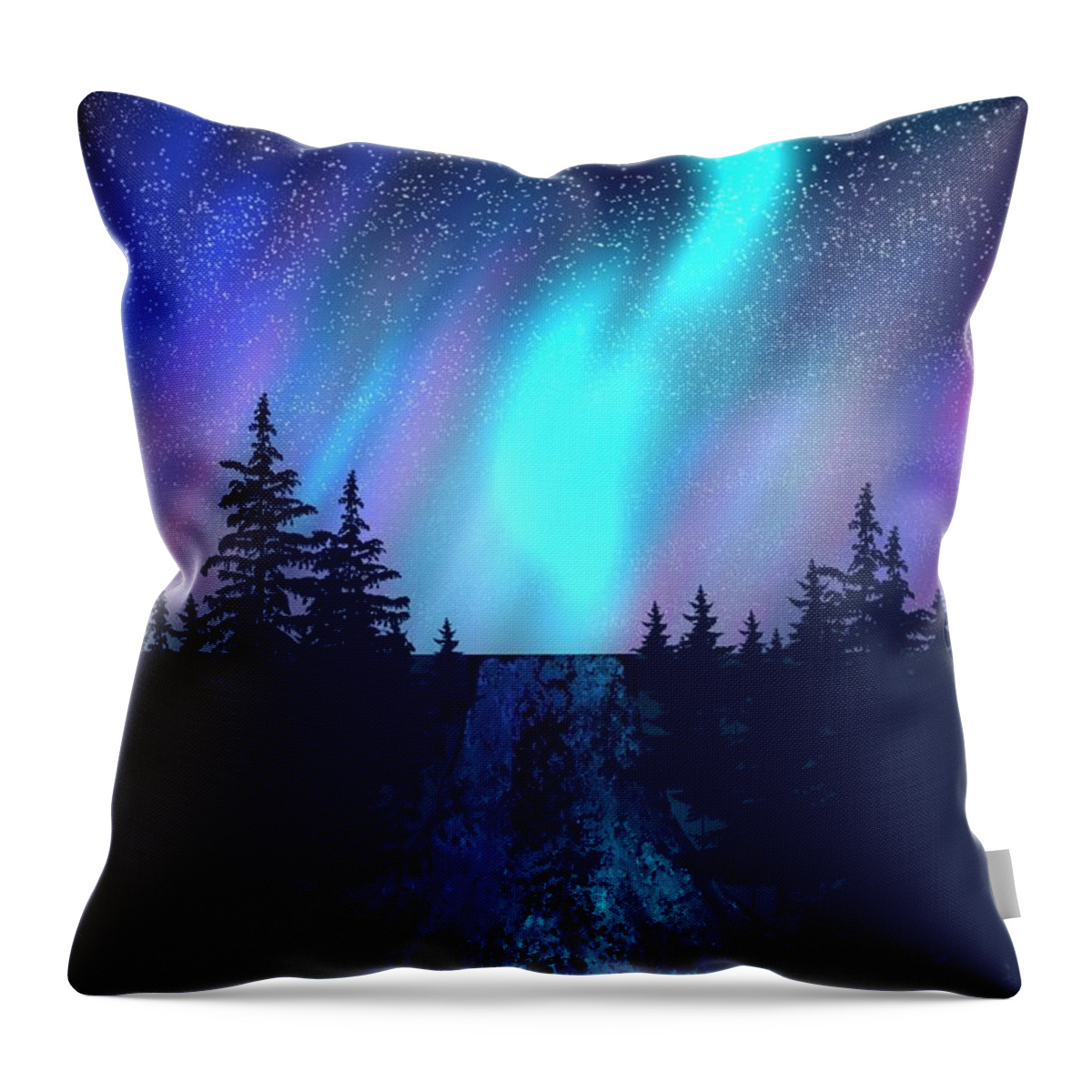 Winter Throw Pillow featuring the digital art Northern Light by Eva Sawyer