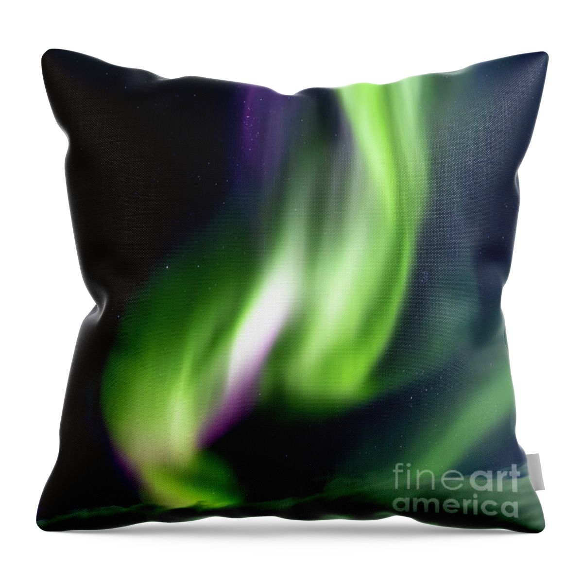 Iceland Throw Pillow featuring the photograph Northern lights, Aurora Borealis in the night sky, Iceland. by Jane Rix