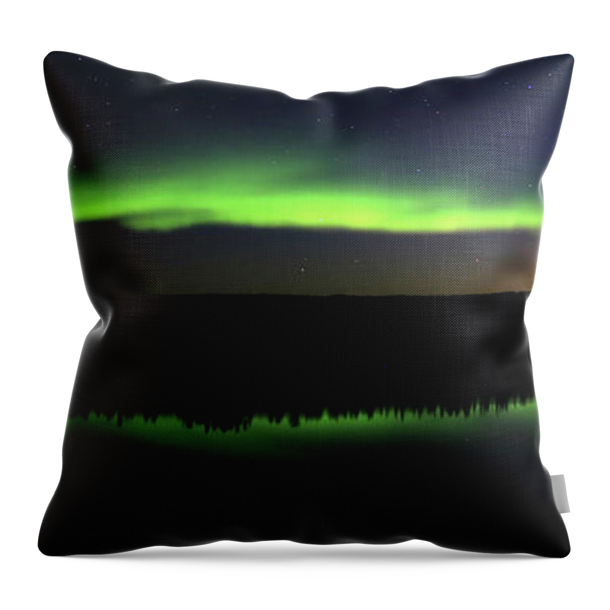 Northern Lights Throw Pillow featuring the photograph Northern Lights Dancing with the Moon by Shixing Wen