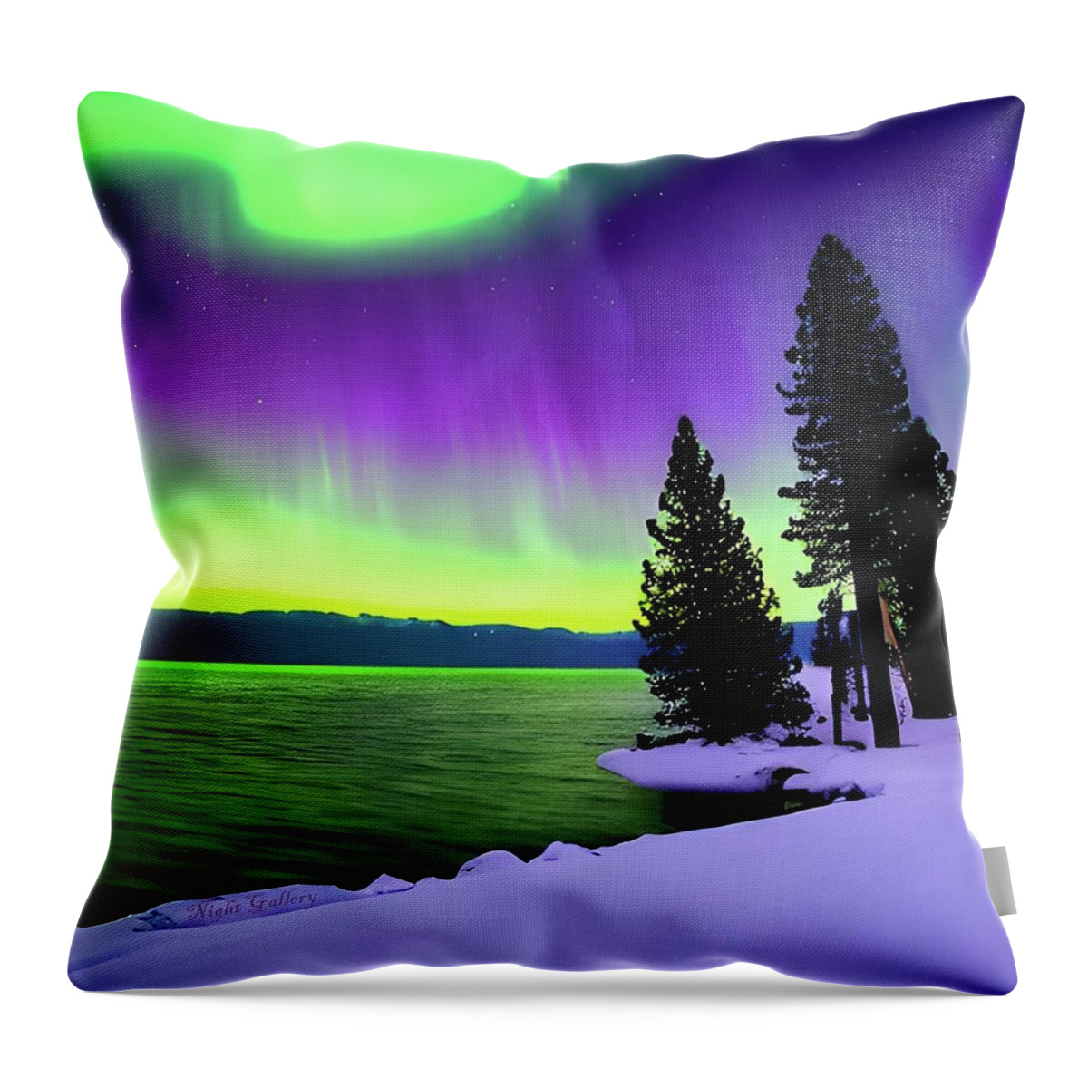 Aurora Throw Pillow featuring the digital art Northern Lights No.28 by Fred Larucci