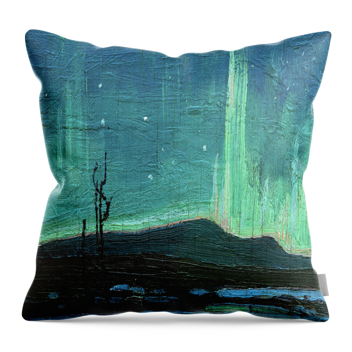 Tom Thomson Throw Pillow featuring the painting Northern Lights by Tom Thomson