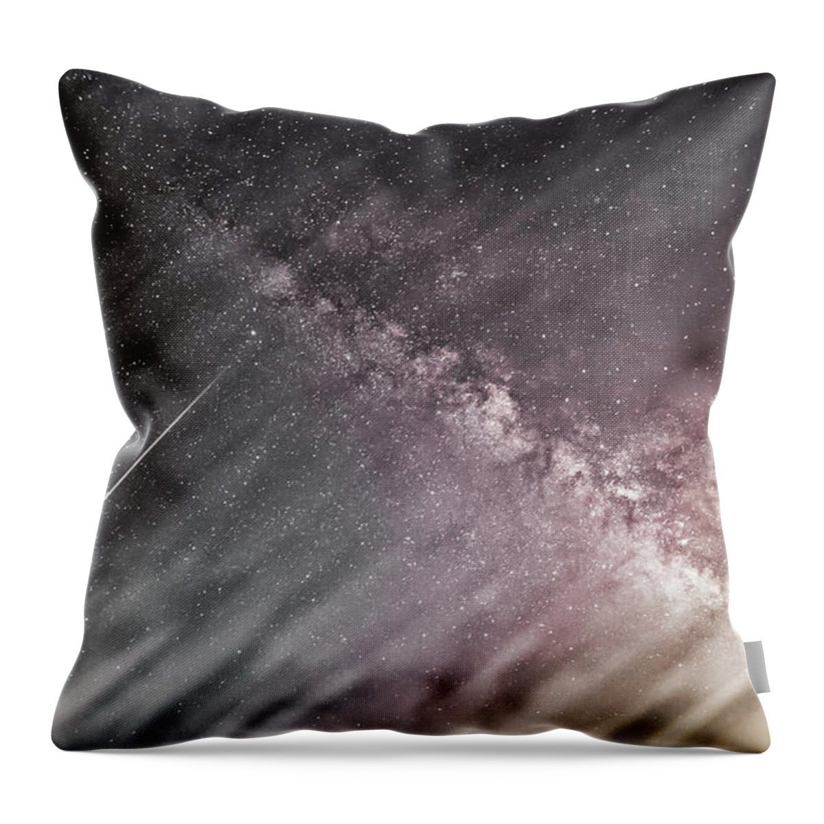 Night Throw Pillow featuring the photograph Northern Night Sky Action by Russel Considine
