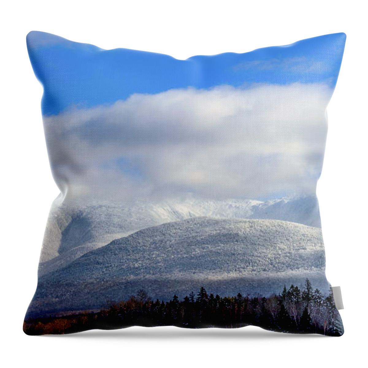 New Hampshire Throw Pillow featuring the photograph Northern Views, The Presidential Range In Winter. by Jeff Sinon