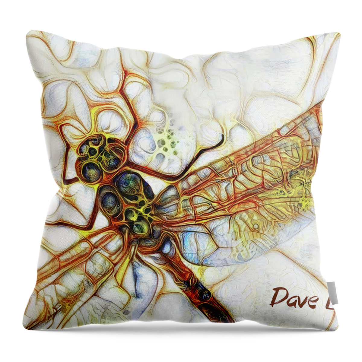 Dragonfly Throw Pillow featuring the digital art Not A Dragon, Not A Fly by Dave Lee