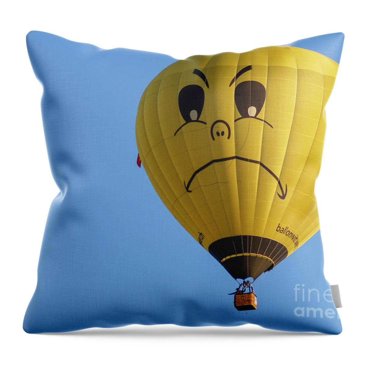 Hot Air Balloon Throw Pillow featuring the photograph Hot Air Balloon Not Happy by Claudia Zahnd-Prezioso