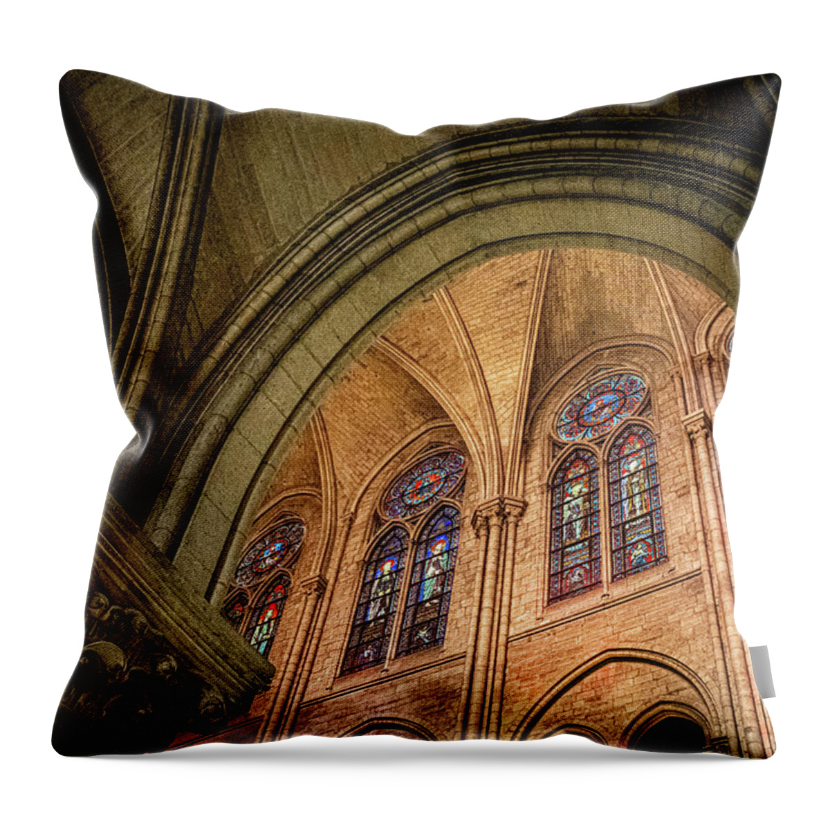 Notre Throw Pillow featuring the photograph Notre Dame, Paris 6 by Nigel R Bell