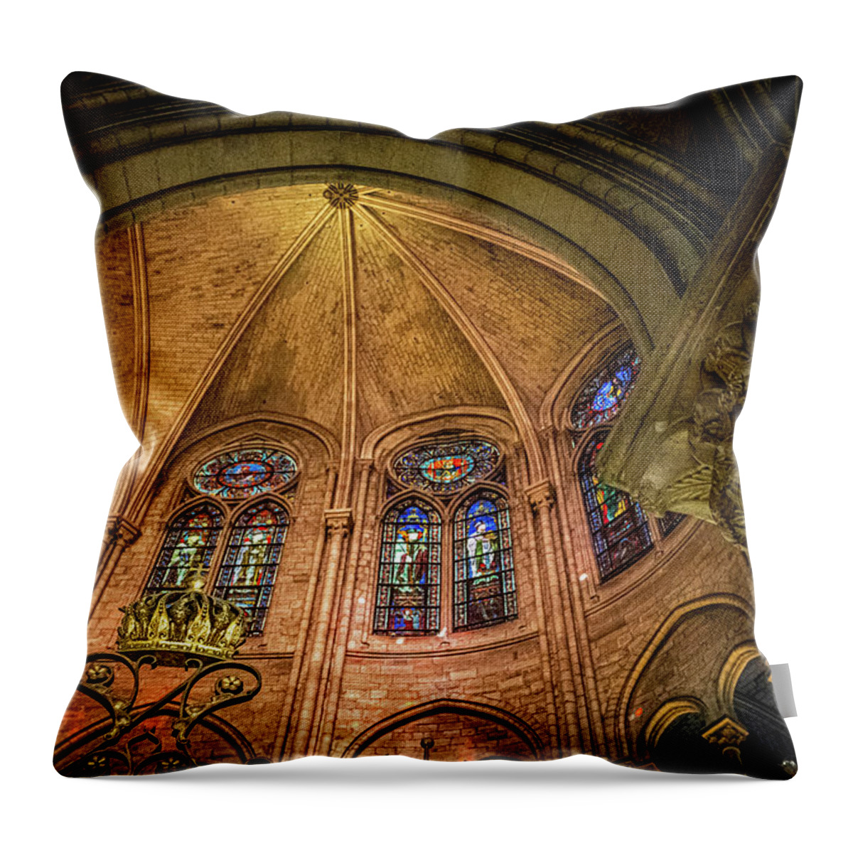 Notre Throw Pillow featuring the photograph Notre Dame, Paris 7 by Nigel R Bell