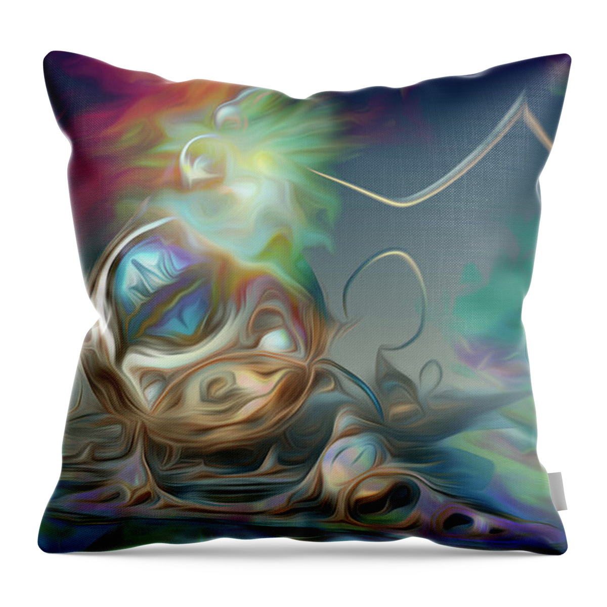 Visionary Throw Pillow featuring the digital art N.o.w. by Jeff Malderez