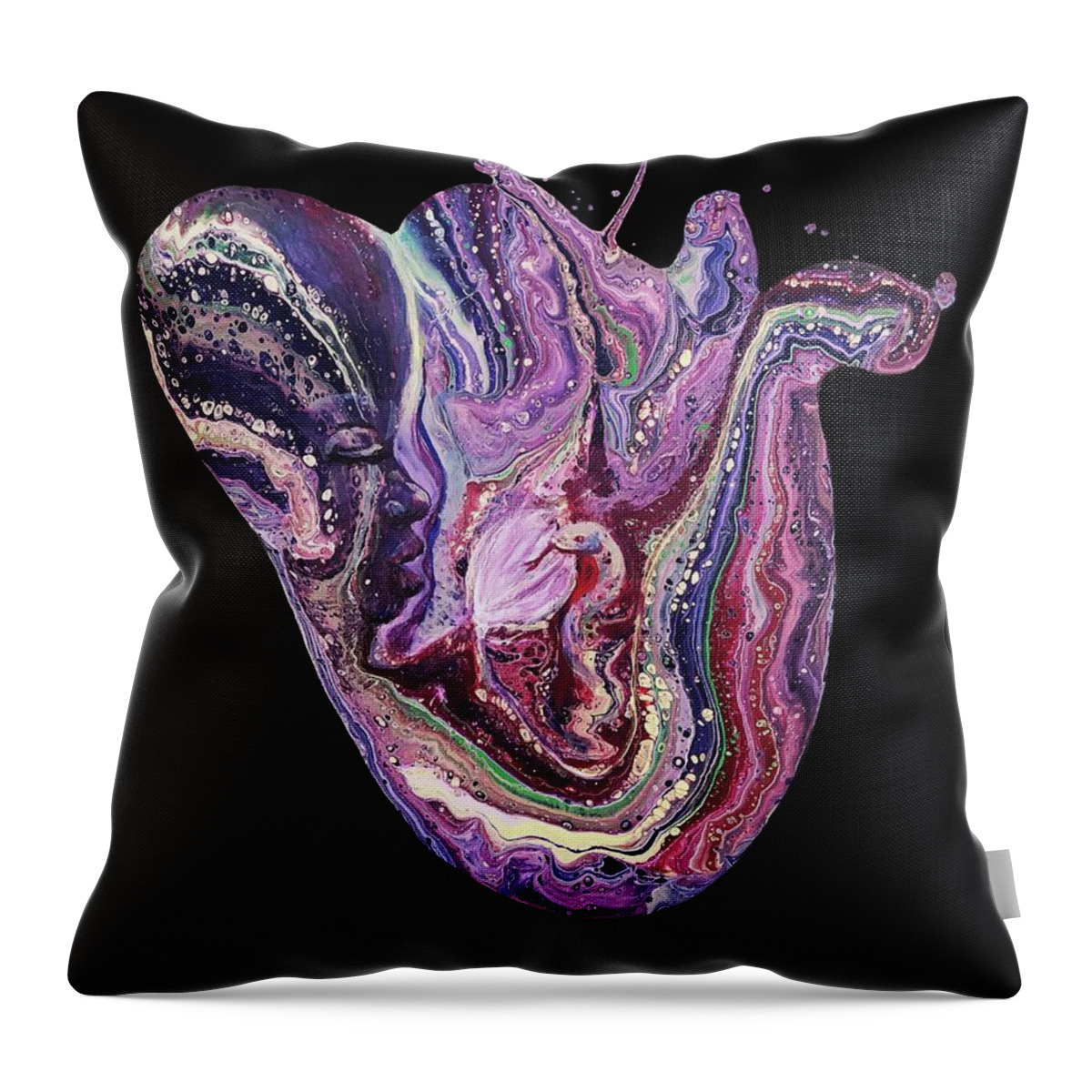Nuit Throw Pillow featuring the painting Nuit in Repose by Sylvia Brallier