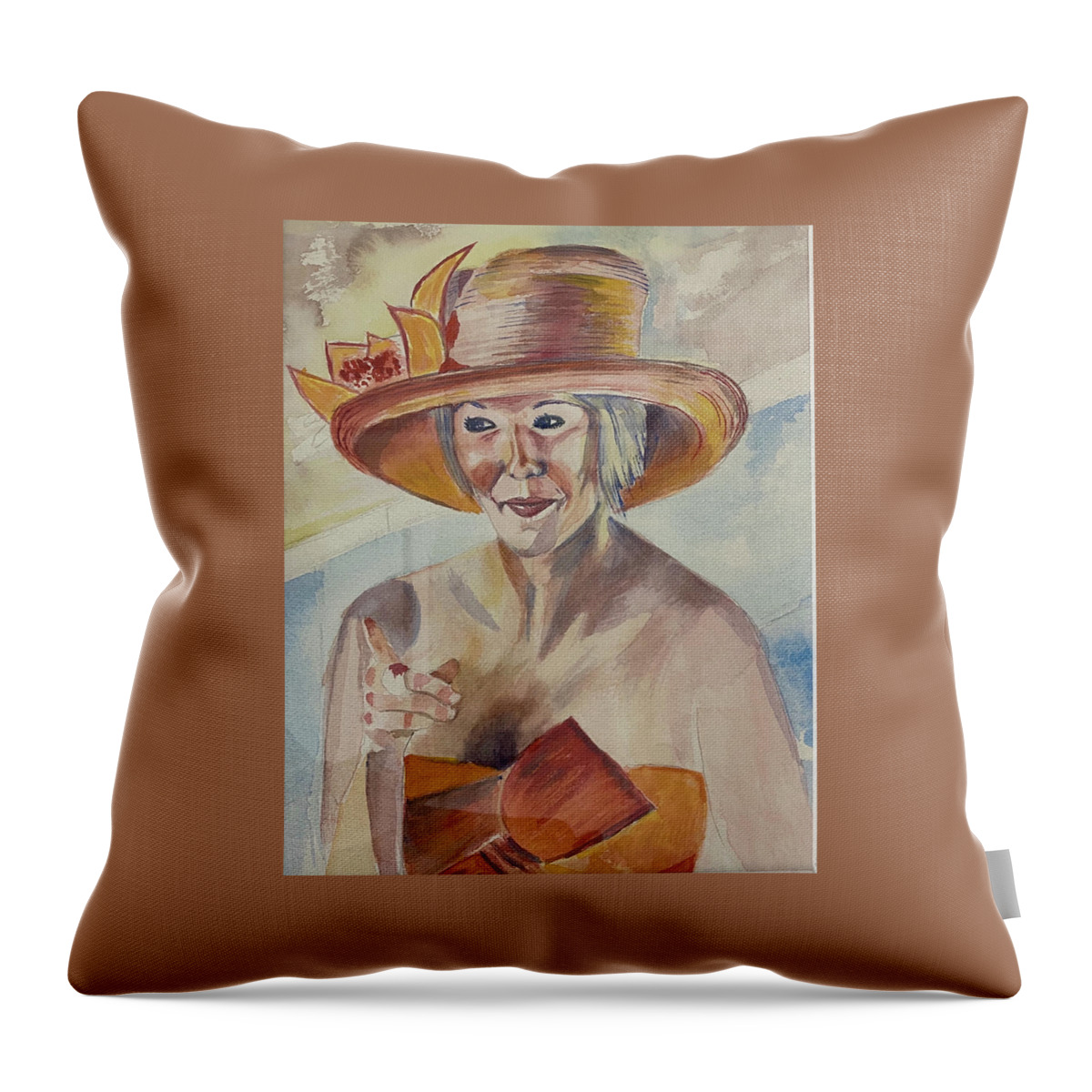 Best Watercolor Throw Pillow featuring the painting Number One Across the Board by Dorsey Northrup