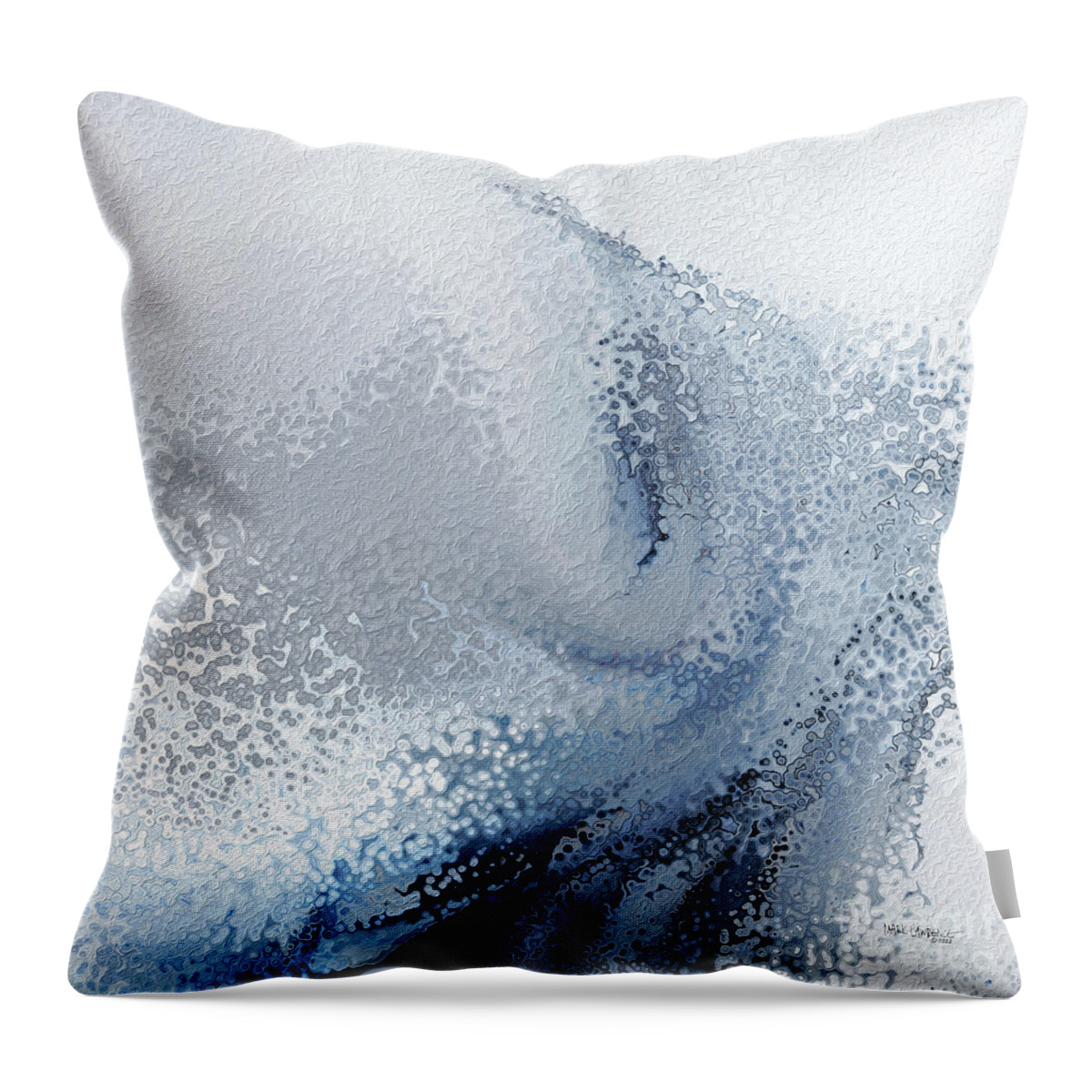 Blue Throw Pillow featuring the painting Numbers 23 19. Our Anchor in Times of Storm by Mark Lawrence