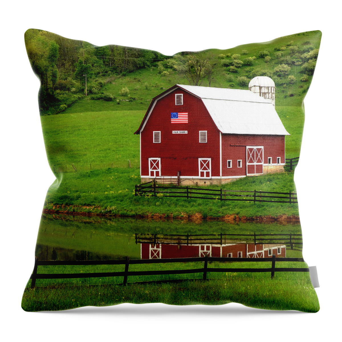 Agricultural Throw Pillow featuring the photograph NW Shaw Farm by Andy Crawford