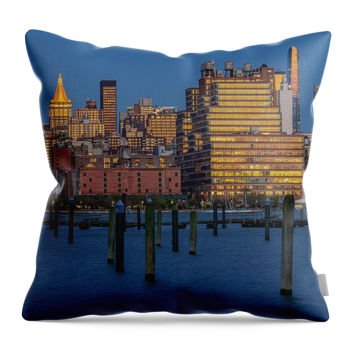 Nyc Skyline Throw Pillow featuring the photograph NY Life NYC by Susan Candelario