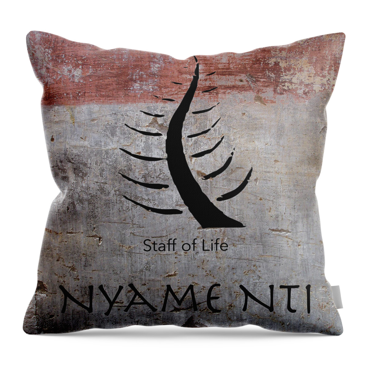 West African Art Throw Pillow featuring the digital art Nyame Nti Adinkra Symbol by Kandy Hurley