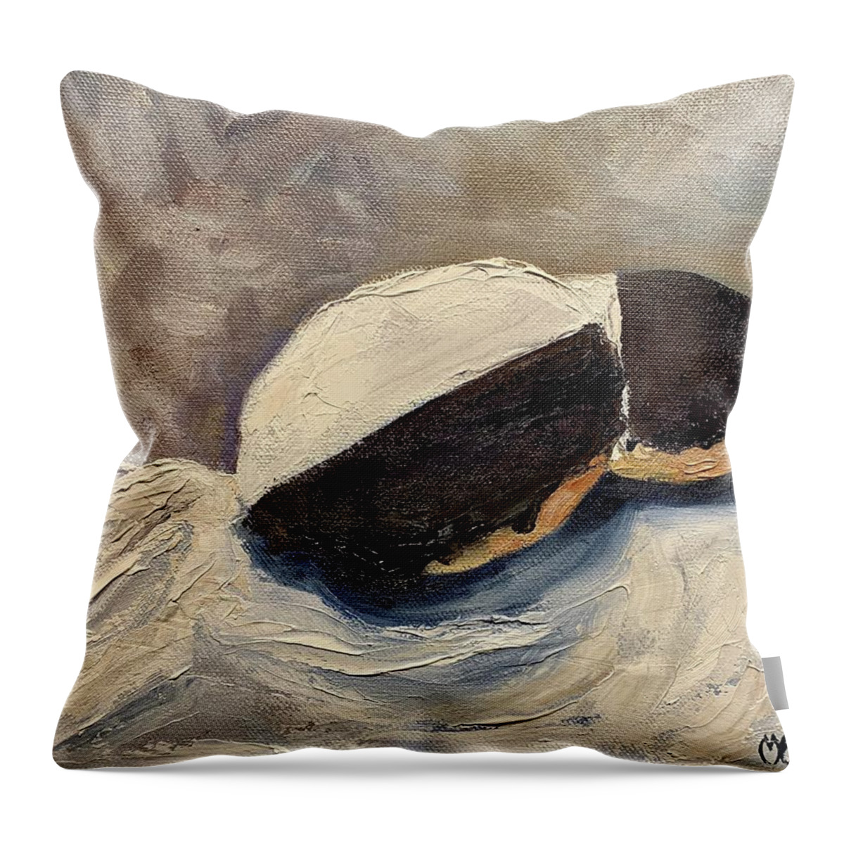 Melissa A. Torres Art Throw Pillow featuring the painting NYCs Finest by Melissa Torres
