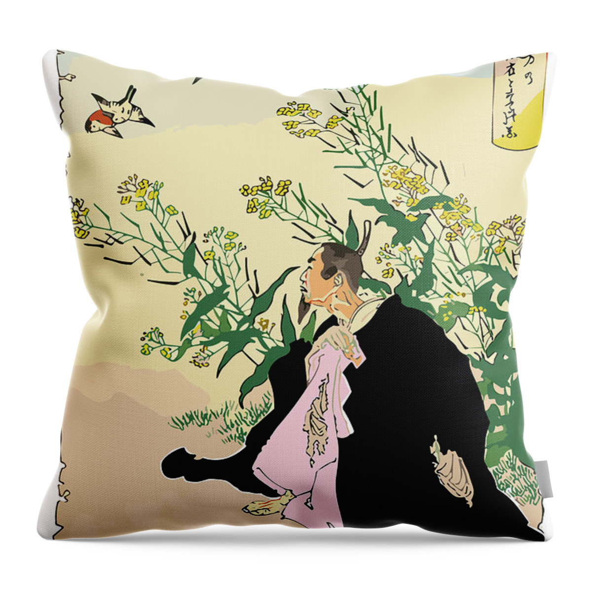Ghosts Throw Pillow featuring the digital art Obsession with the Sparrows by Long Shot
