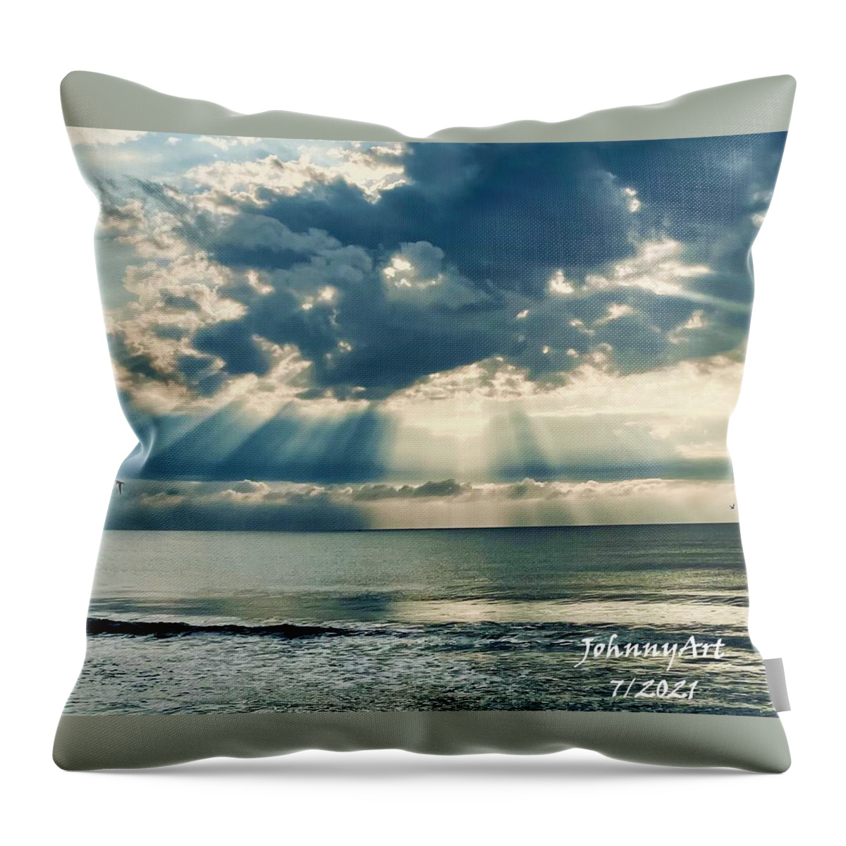 St Augustine Beach Florida Usa Throw Pillow featuring the photograph Ocean View by John Anderson