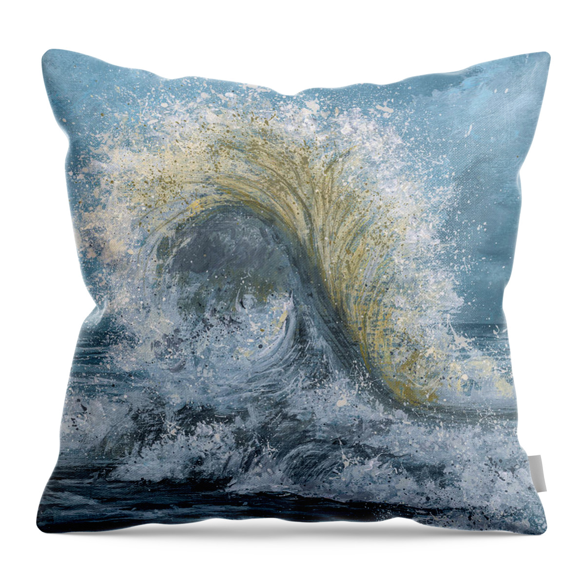 Seascape Throw Pillow featuring the painting Ocean's Energy by Darice Machel McGuire