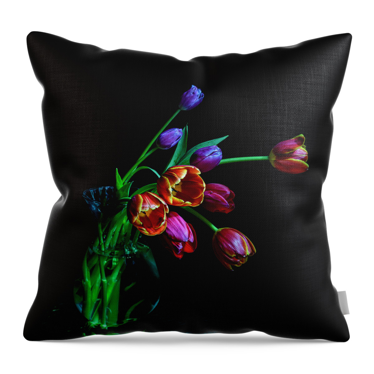 Tulips Throw Pillow featuring the photograph Off Balance by Judi Kubes