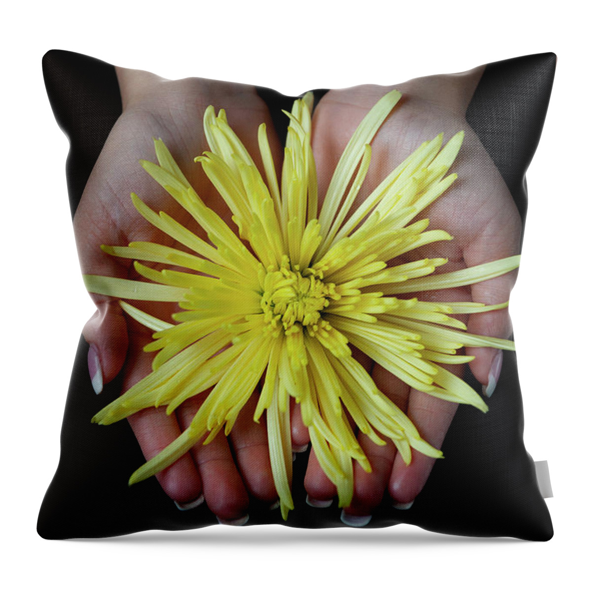 Yoga Throw Pillow featuring the photograph Offering by Marian Tagliarino