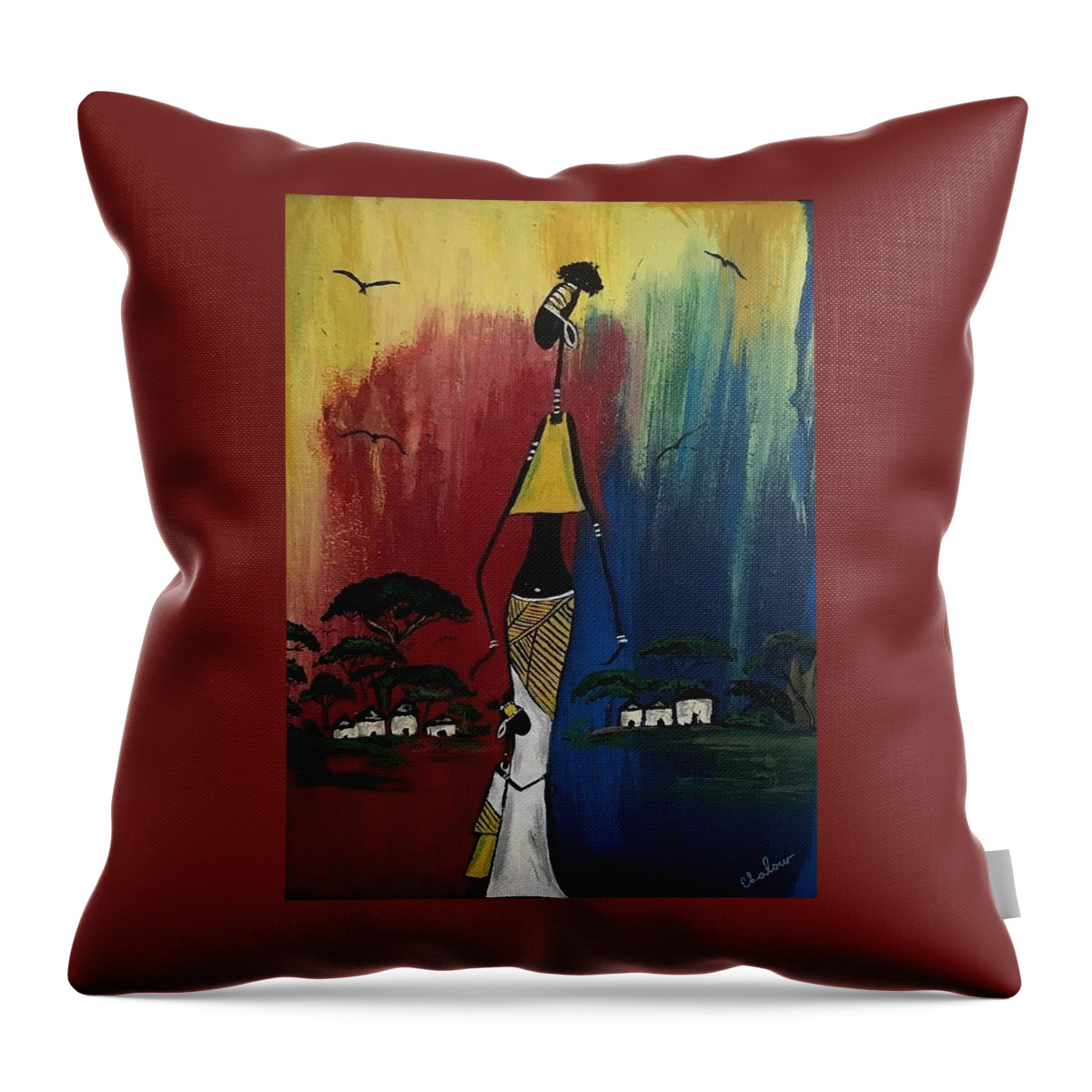  Throw Pillow featuring the painting Oh My Child by Charles Young