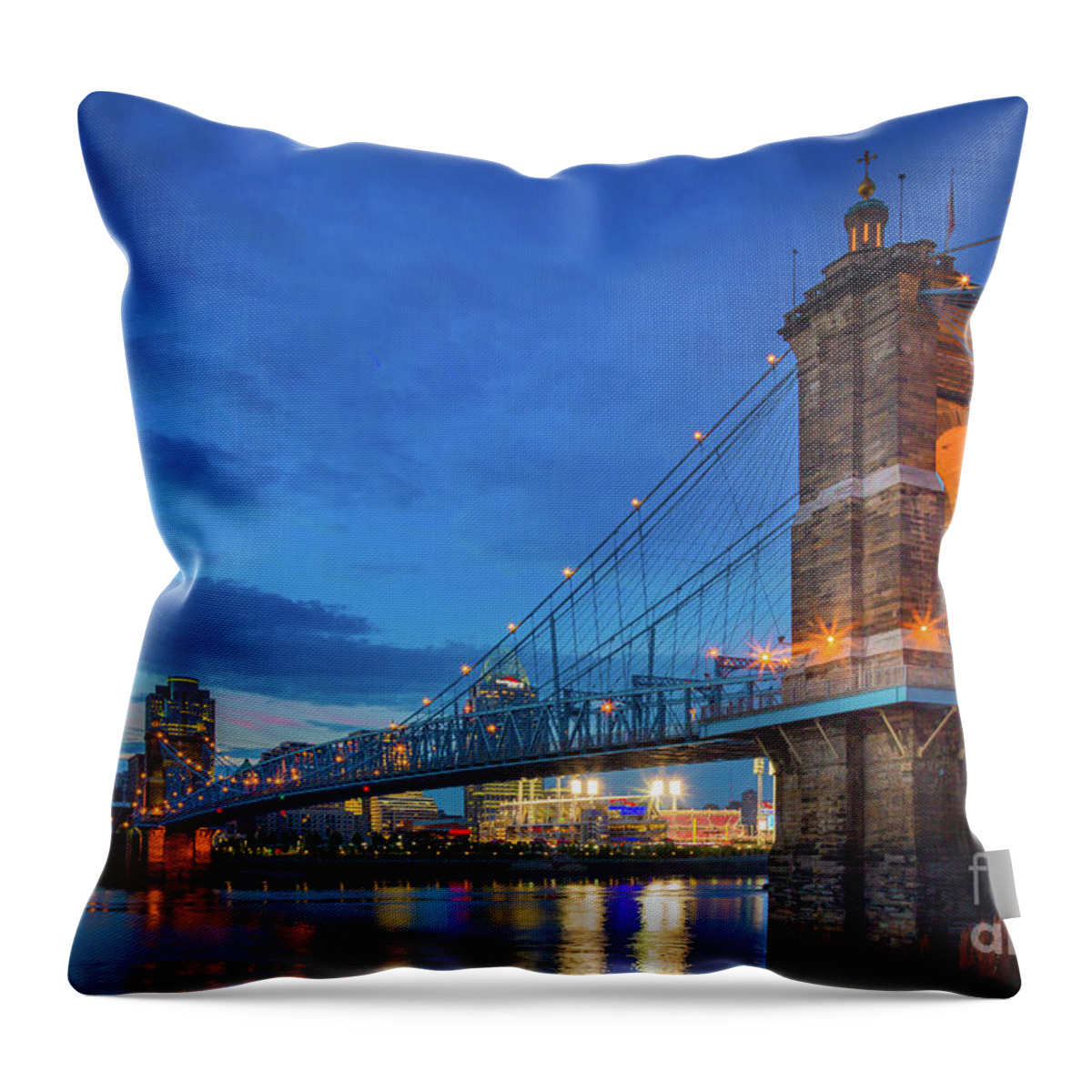 America Throw Pillow featuring the photograph Ohio River by Inge Johnsson
