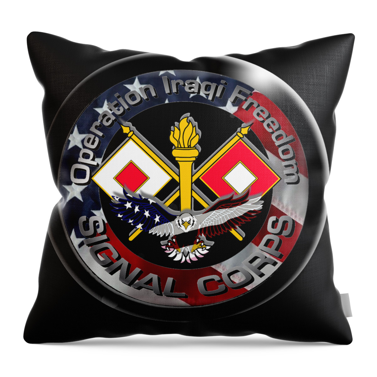Operation Throw Pillow featuring the digital art OIF Signal Corps by Bill Richards