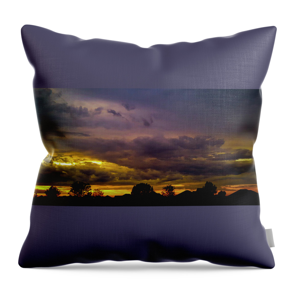 Oklahoma Throw Pillow featuring the digital art OK Sunrise by Jorge Estrada