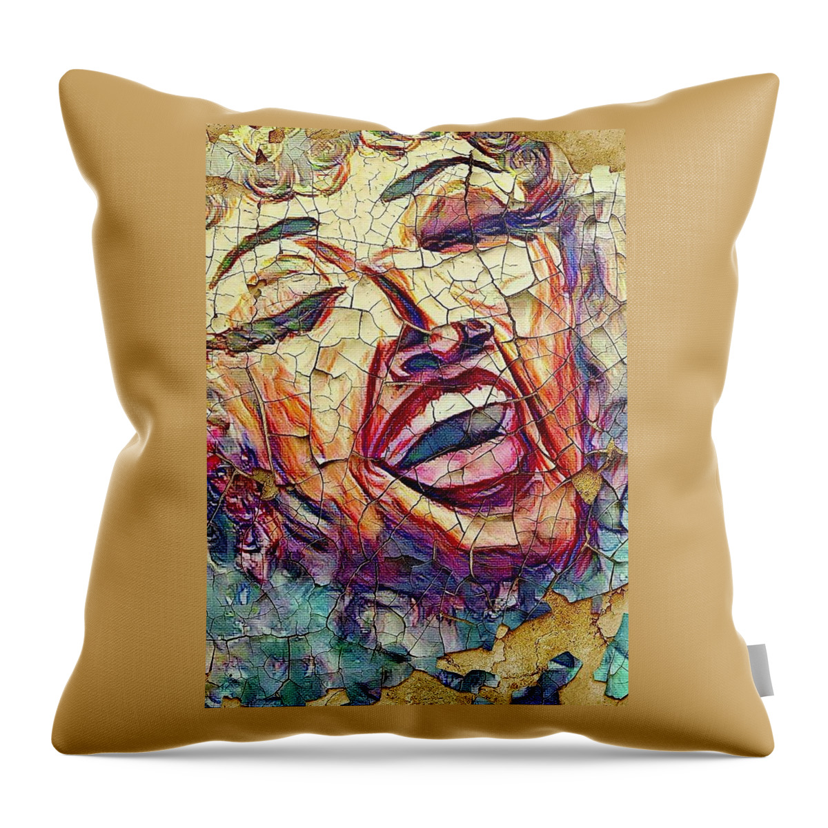  Throw Pillow featuring the mixed media Old Friend by Angie ONeal