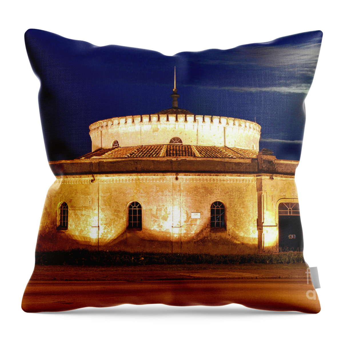 Architecture Throw Pillow featuring the photograph Old historic storeroom storehouse in Curitiba Brazil by Carlos Alkmin