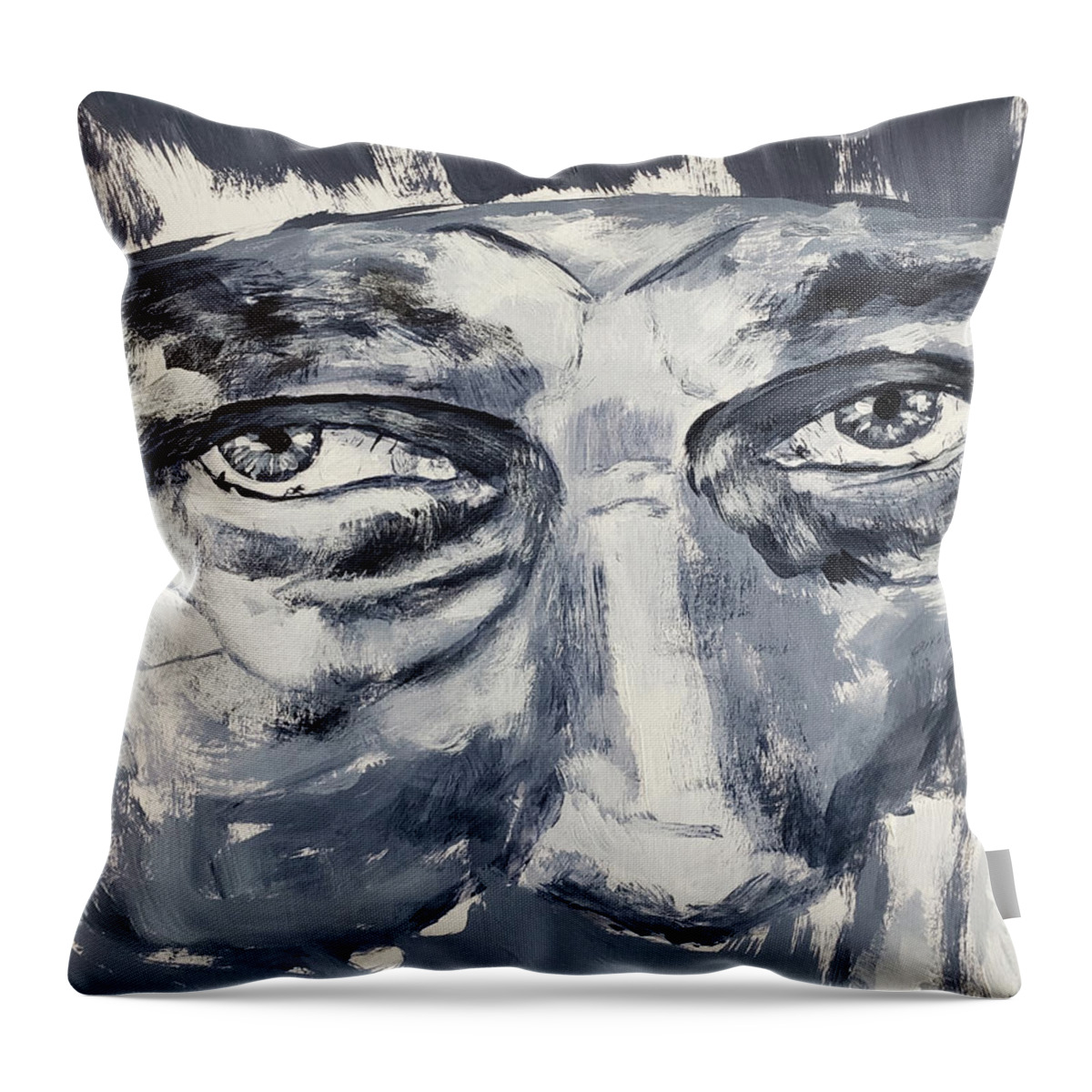 Macro Throw Pillow featuring the painting Old Man by Mark Ross