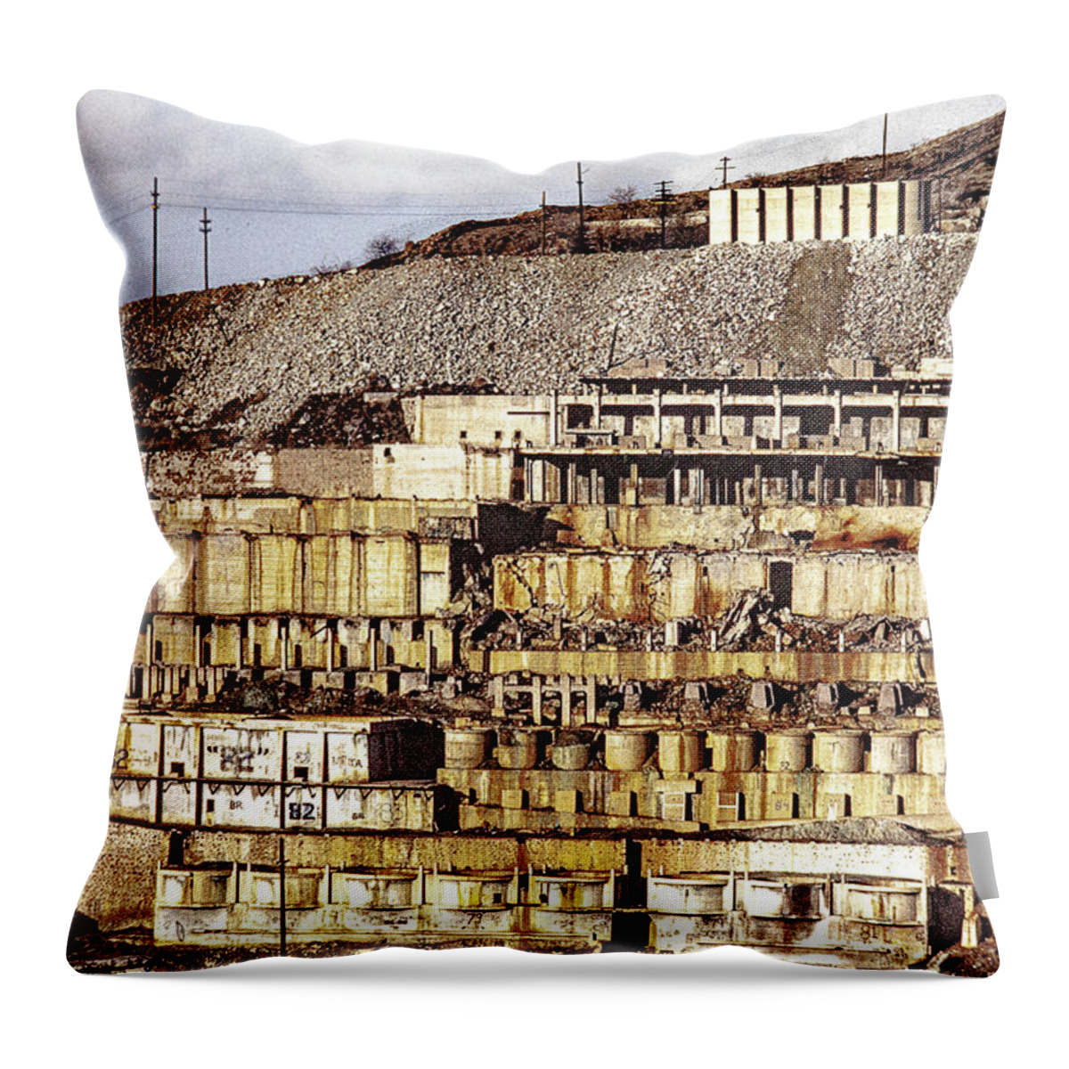 Photograph Throw Pillow featuring the photograph Old Morenci Ruins by John A Rodriguez