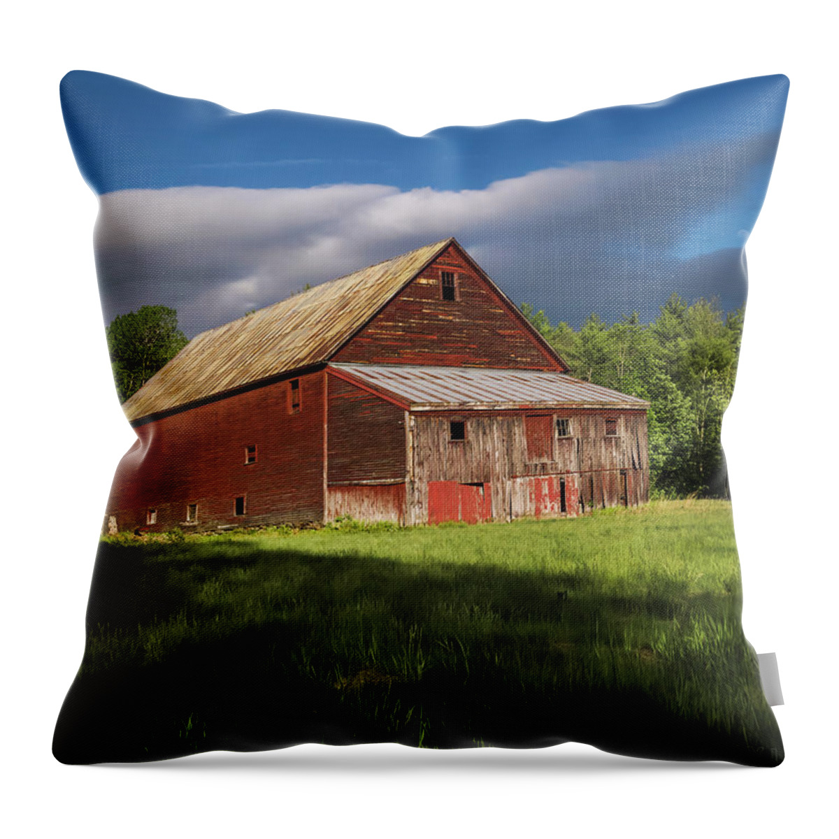 Barn Throw Pillow featuring the photograph Old Red Barn by Jerry LoFaro
