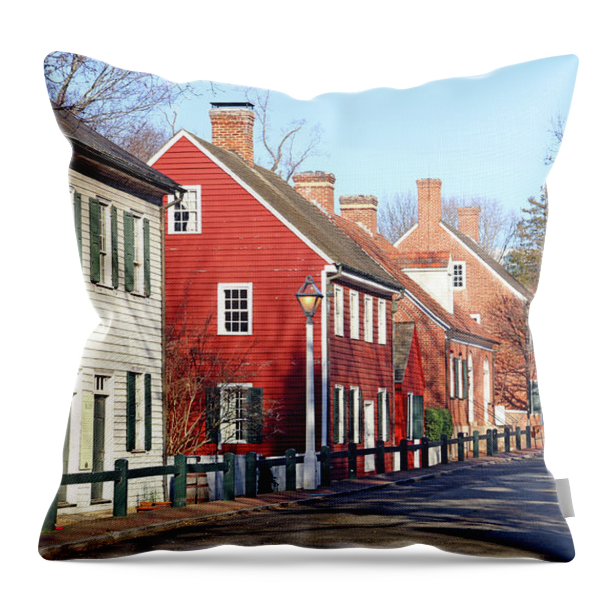 Winston Salem Throw Pillow featuring the photograph Old Salem 9957 by Jack Schultz
