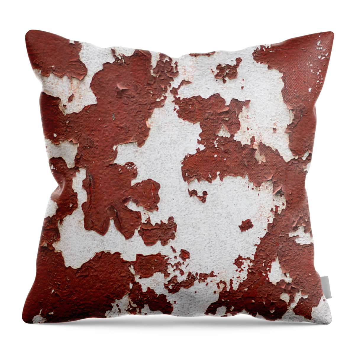 Rust Throw Pillow featuring the photograph Old texture background cracked concrete vintage wall red by Julien