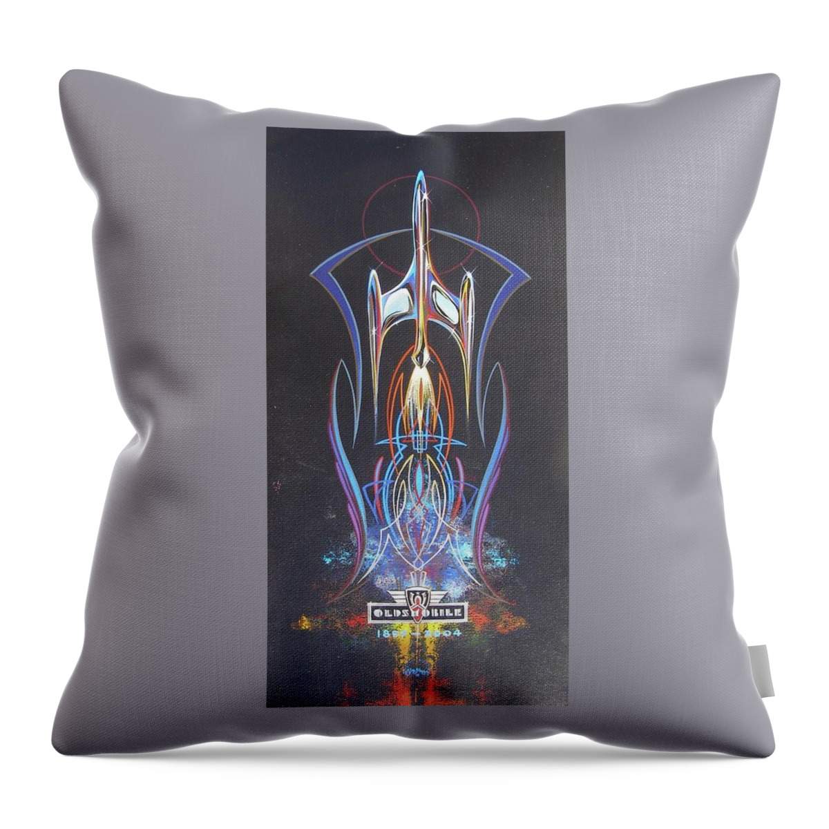 Rocket 88 Throw Pillow featuring the painting Oldsmobile Tribute by Alan Johnson