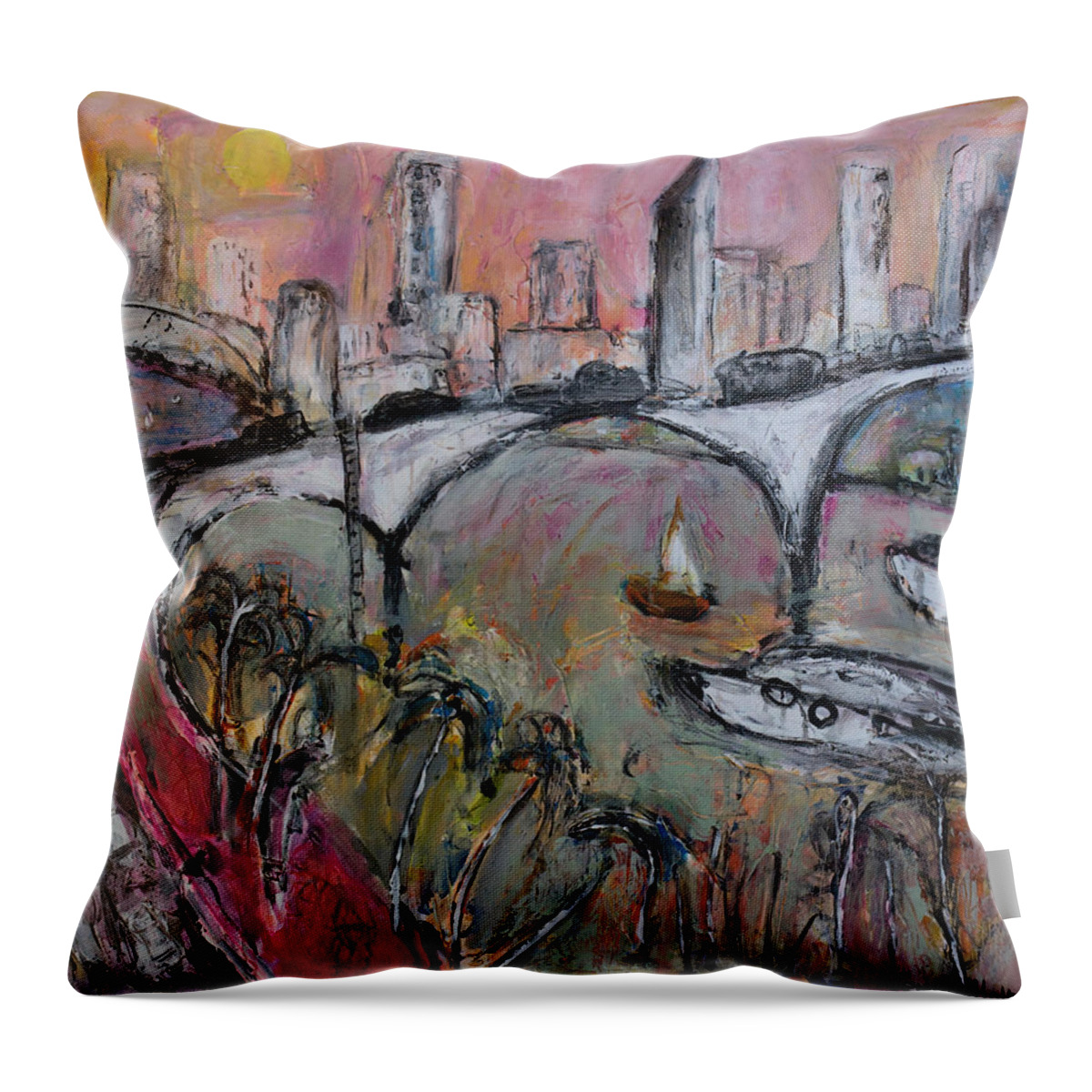 Art Throw Pillow featuring the painting On our way by Jeremy Holton