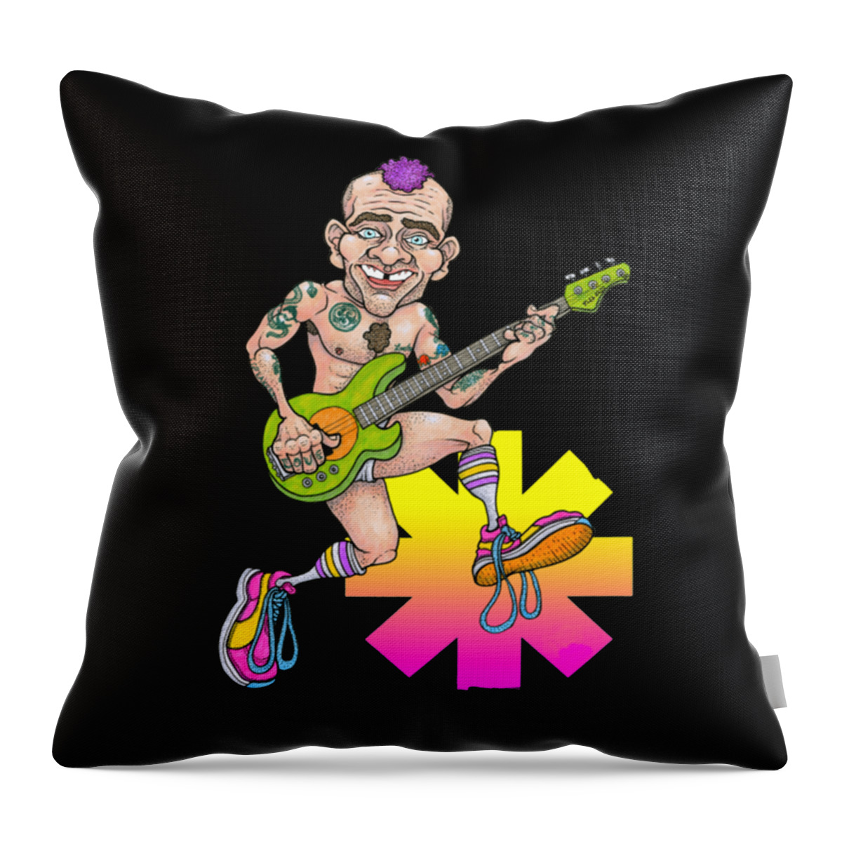 Red Hot Chili Peppers Throw Pillow featuring the digital art Once Upon A Time Newest Hot Chili Design Peppers by Notorious Artist