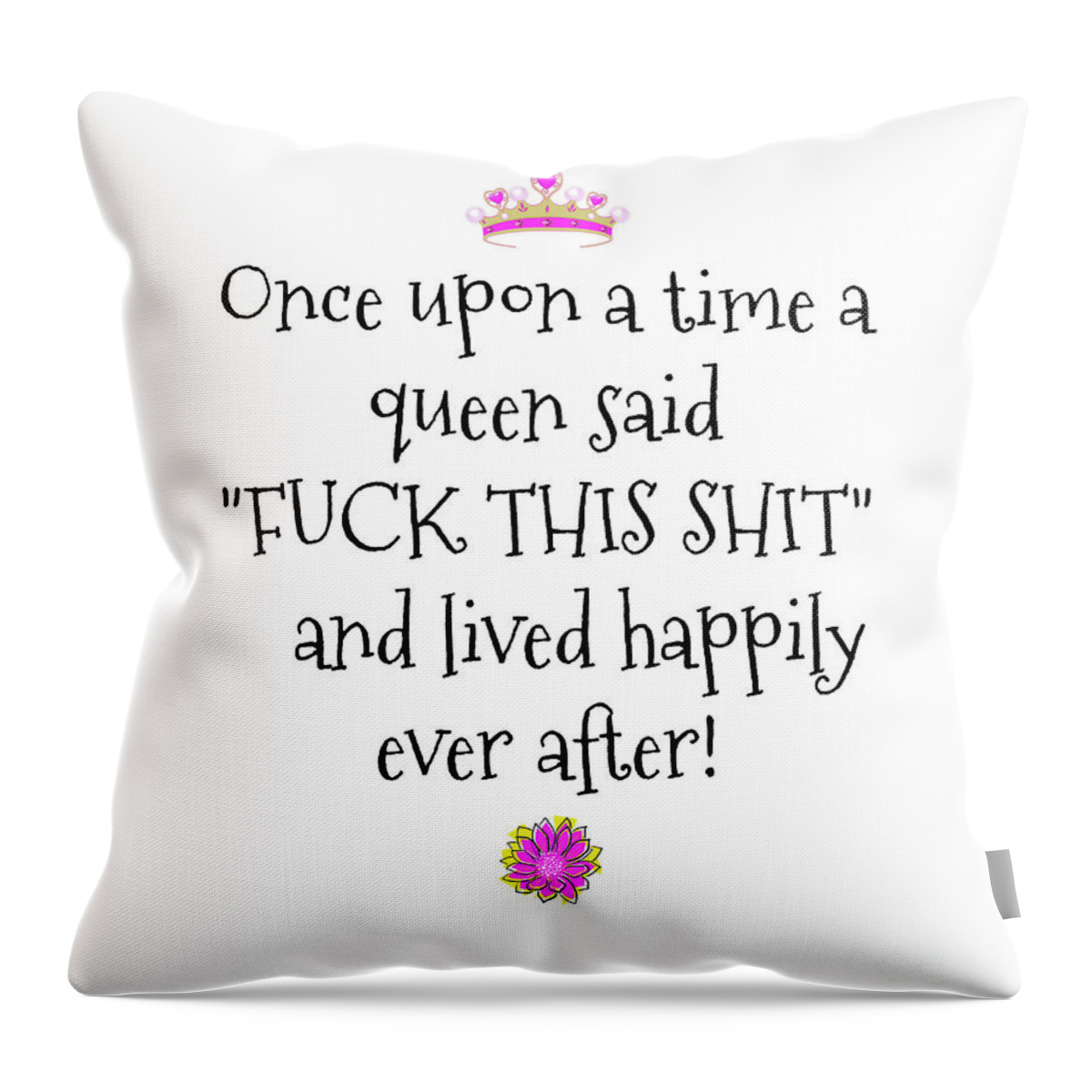 Queen Throw Pillow featuring the mixed media Once Upon A Time by Tina LeCour
