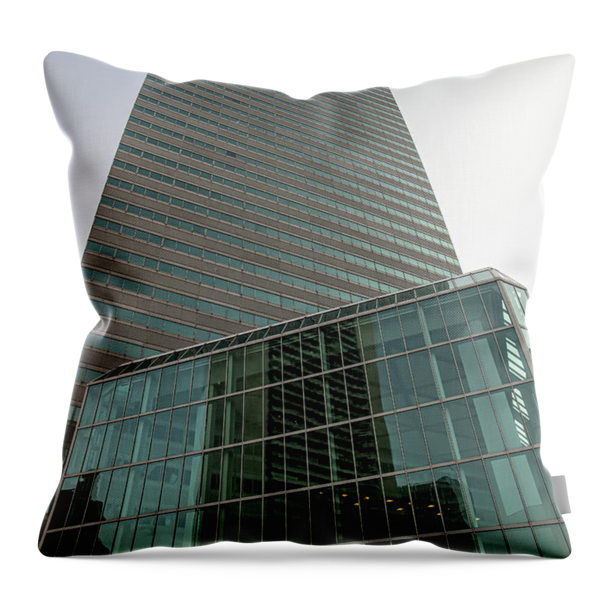 One Financial Plaza Throw Pillow featuring the photograph One Financial Center Plaza in Providence Rhode Island by David Oppenheimer